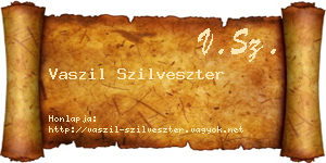 Vaszil Szilveszter névjegykártya
