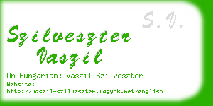 szilveszter vaszil business card